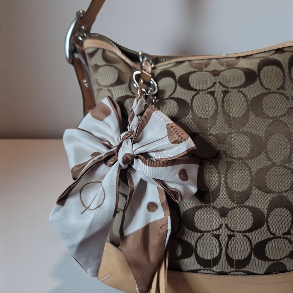 Elegant Designer Handbag Bag Charm with Bow Accent Assorted Colors Available